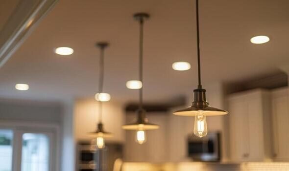 Luminaires suspendus installés dans une cuisine moderne pour offrir un éclairage résidentiel efficace et esthétique au Québec.